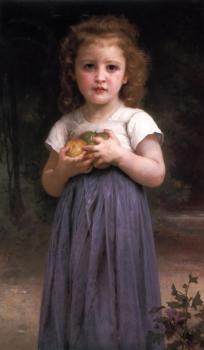 William-Adolphe Bouguereau : Petite fille tenant des pommes dans les mains (Little girl holding apples in her hands)
